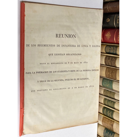 REUNIÓN DE LOS REGIMIENTOS DE INFANTERÍA DE LÍNEA Y LIGERA que existían organizados según el reglamento...